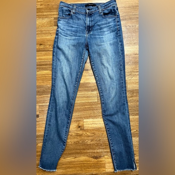 Anthropologie J Brand Maria High Rise skinny Darling raw hem stretch size 27 EUC - Picture 2 of 7